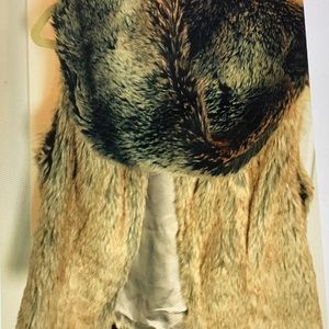 Fur vest with pull over  fur neck scarf
